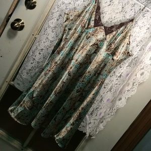 Beautiful brown & teal satin jammy